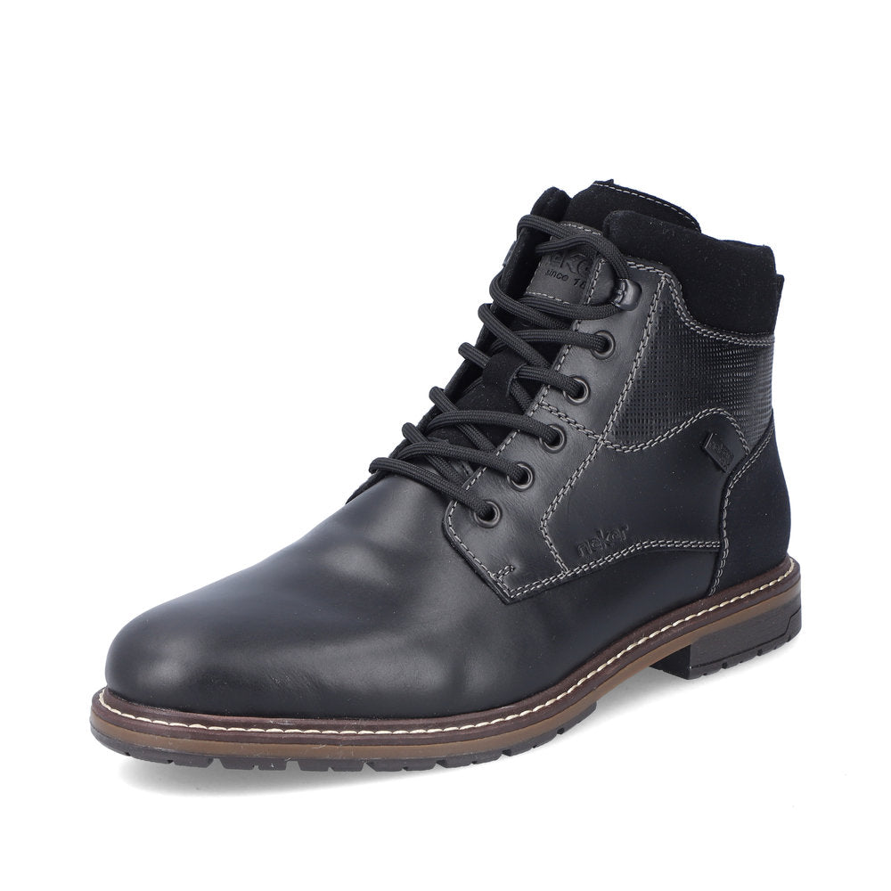 Bottes Hiver Homme RiekerTEX F3603 – Imperméables, Lacets + Zip, Confort Large Marron Clair