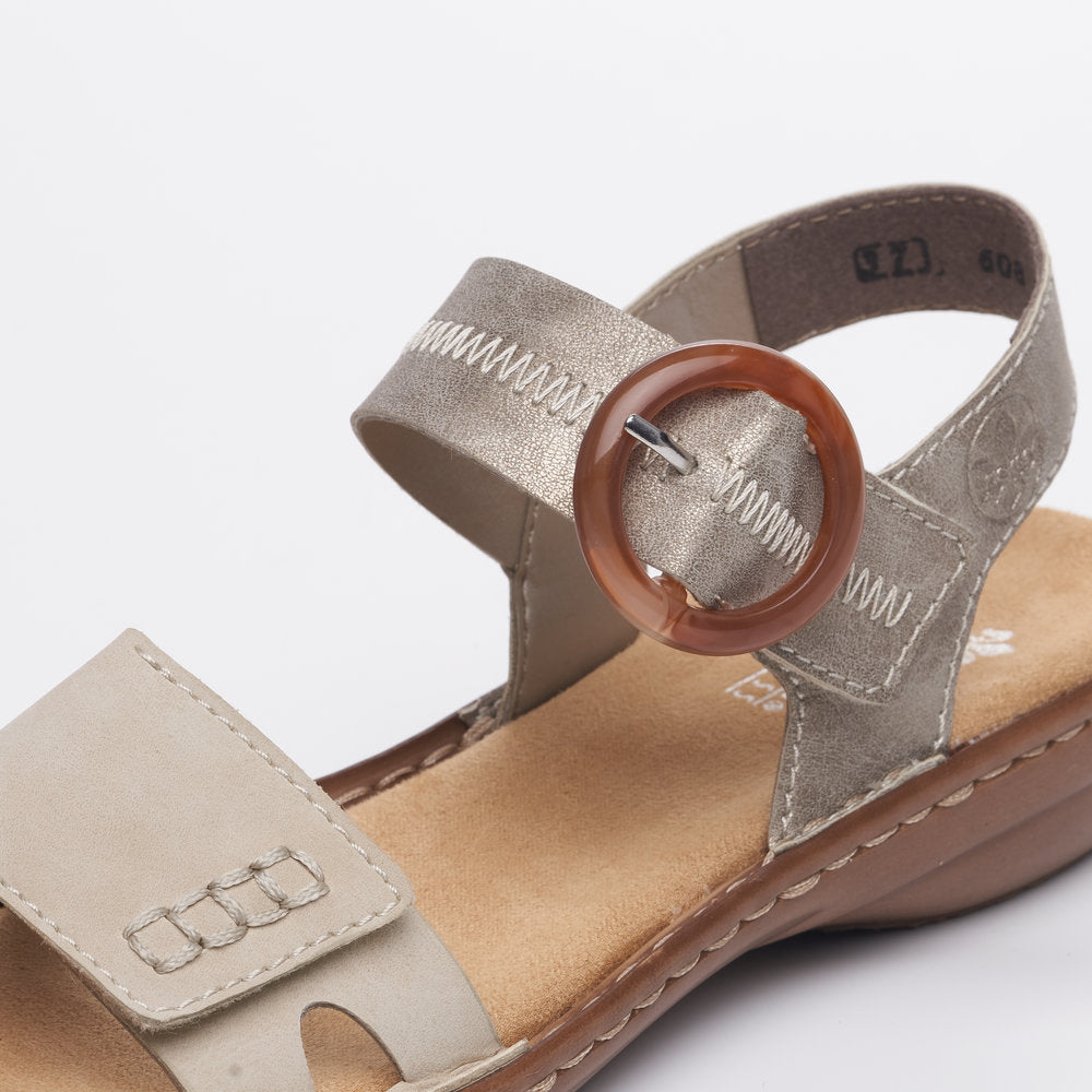 Rieker Argenté / Multicolore - Chaussures Sandale Femme 74,90 Rieker Argenté / Multicolore - Chaussures Sandale Femme 74,90