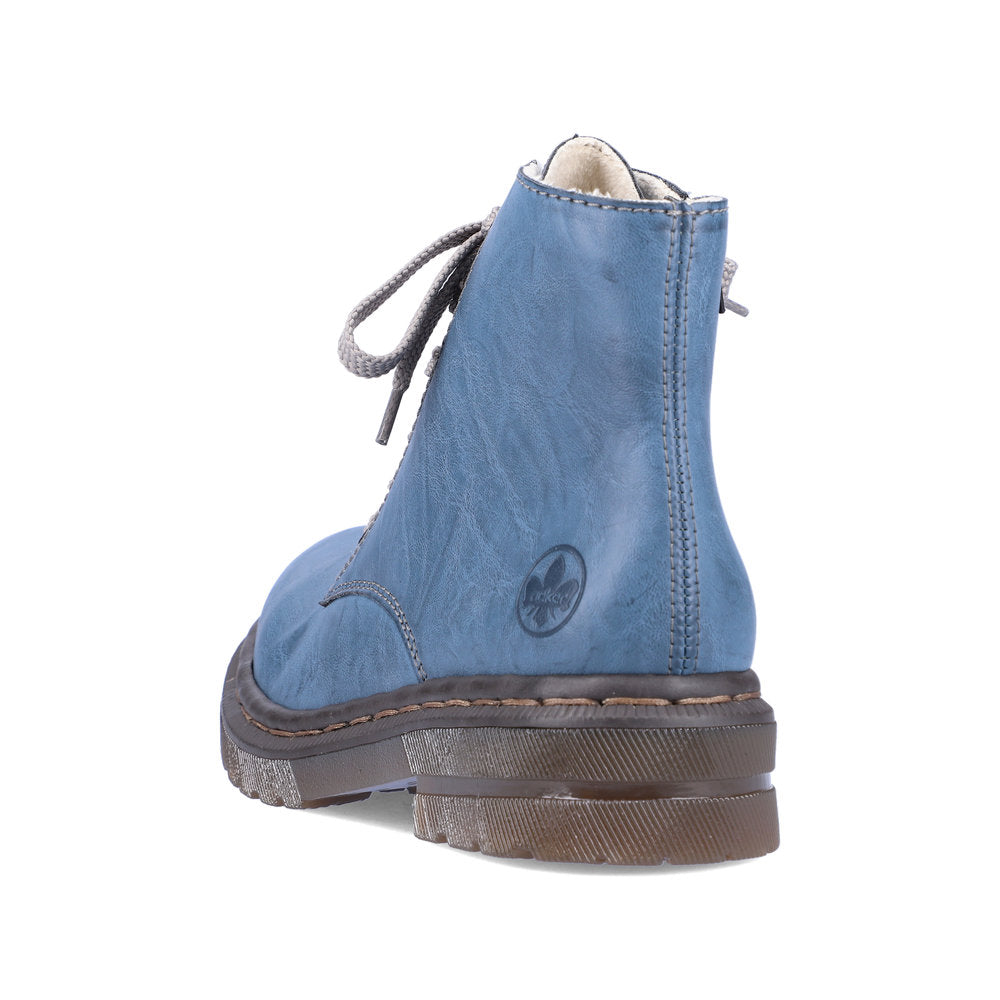 Stivali Donna Rieker Modello 78240 – Allacciati, Con Tacco A Blocco E Cerniera, Colore Nero